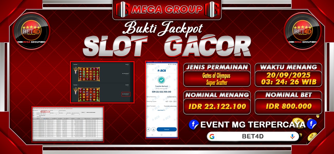 Bukti JP situs Bet4D hari Sabtu, 20 September 2025