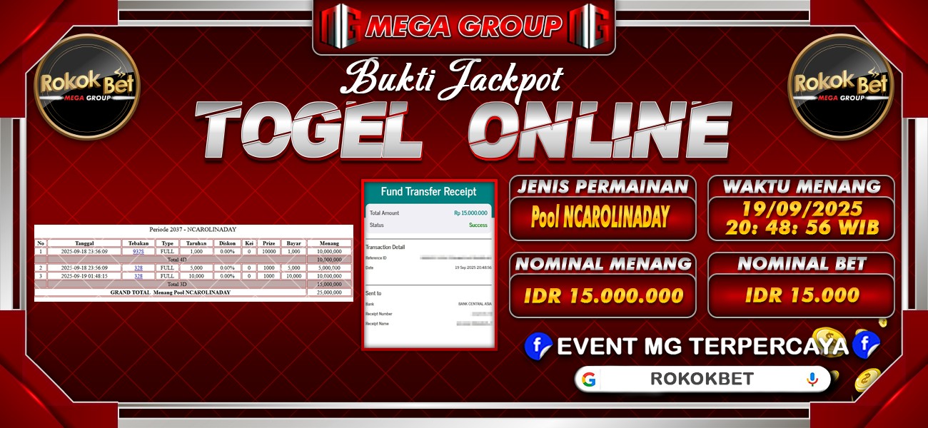 Bukti JP situs Rokokbet hari Jumat, 19 September 2025
