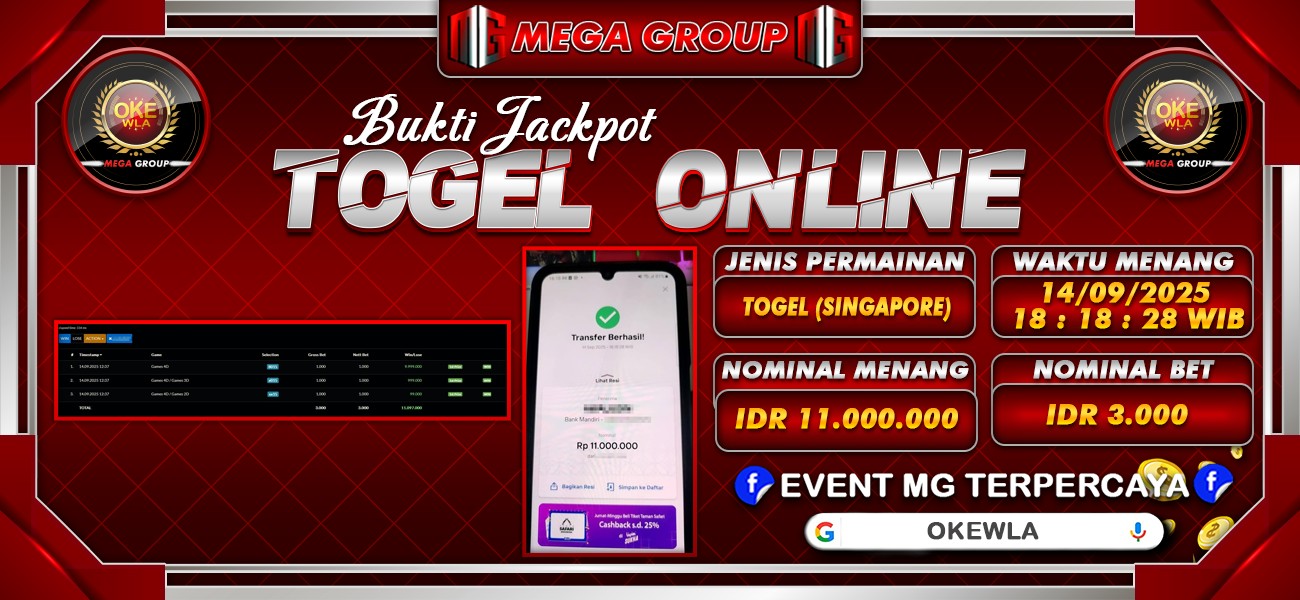 Bukti JP situs Okewla hari Minggu, 14 September 2025