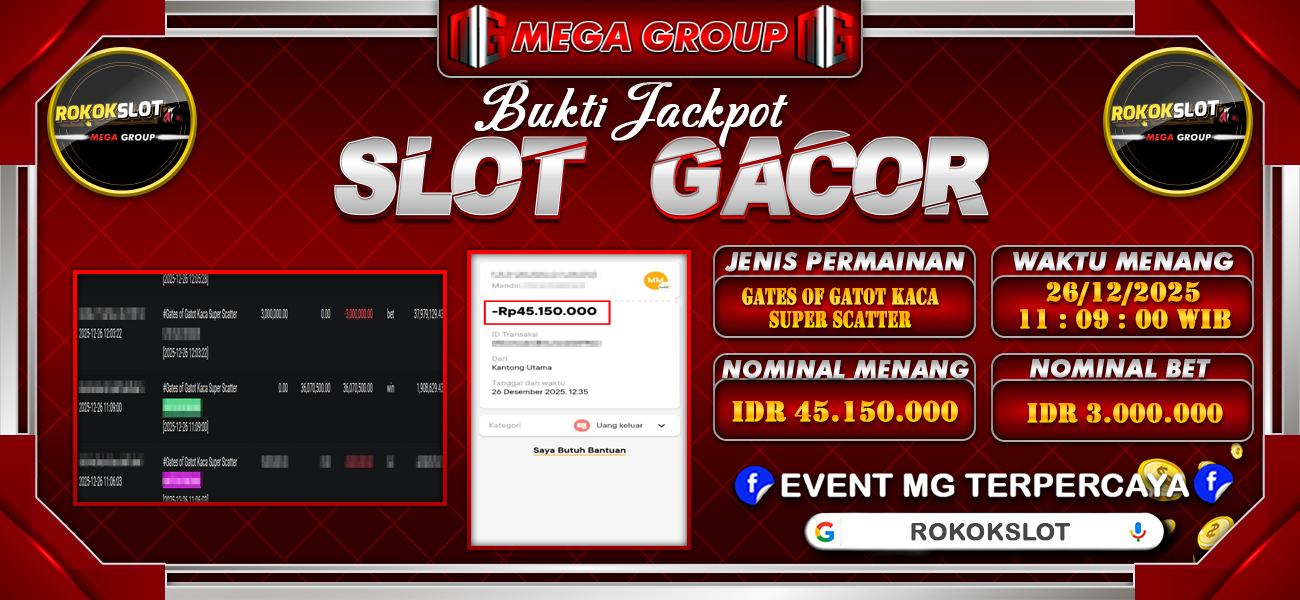 Bukti JP situs Rokokslot hari Sabtu, 27 Desember 2025