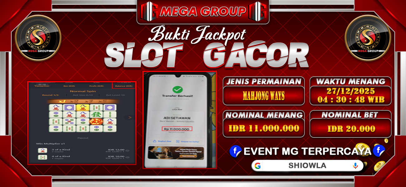 Bukti JP situs Shiowla hari Sabtu, 27 Desember 2025